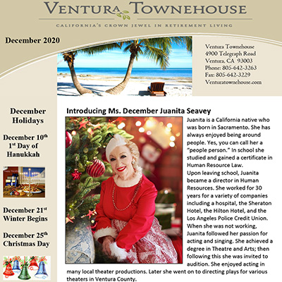 Ventura Townehouse December 2020 newsletter