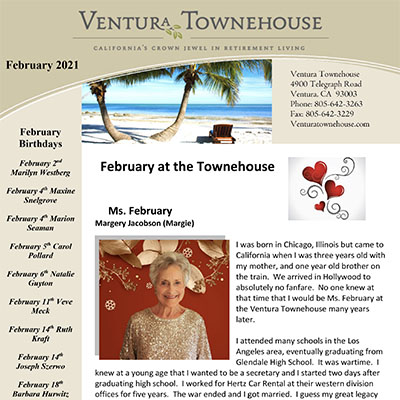 Townehouse Newsletter January 2021