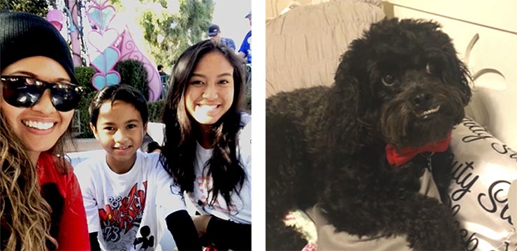 Marissa with her family, and her dog Wesley