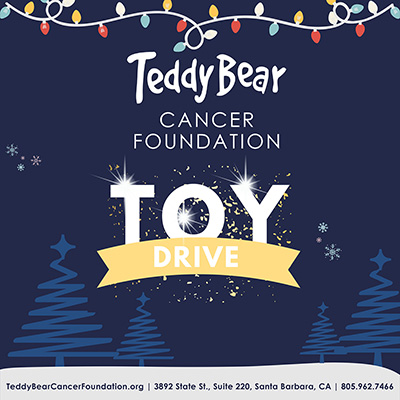 Festive flyer announcing the Teddy Bear Cares Foundation's Annual Toy Drive
