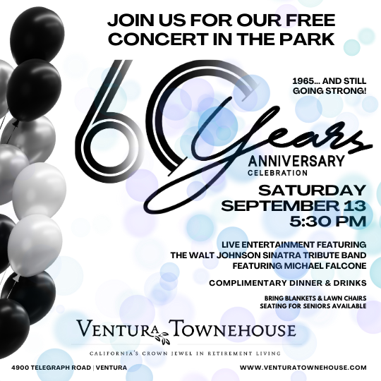 Ventura Townehouse 60th Anniversary Concert invitation