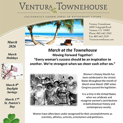 entura Townehouse Resident Newsletter March 2026 cover thumbnail
